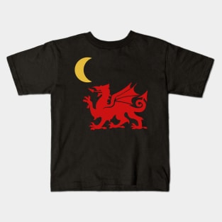 Welsh Dragon Moon Kids T-Shirt